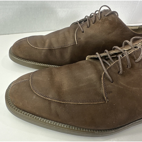 *Flawed Salvatore Ferragamo Men’s Brown Suede Leather Oxford Dress Shoes Size 10 main image 16